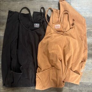 FP Movement by Free People Black and Tan Jumpsuits